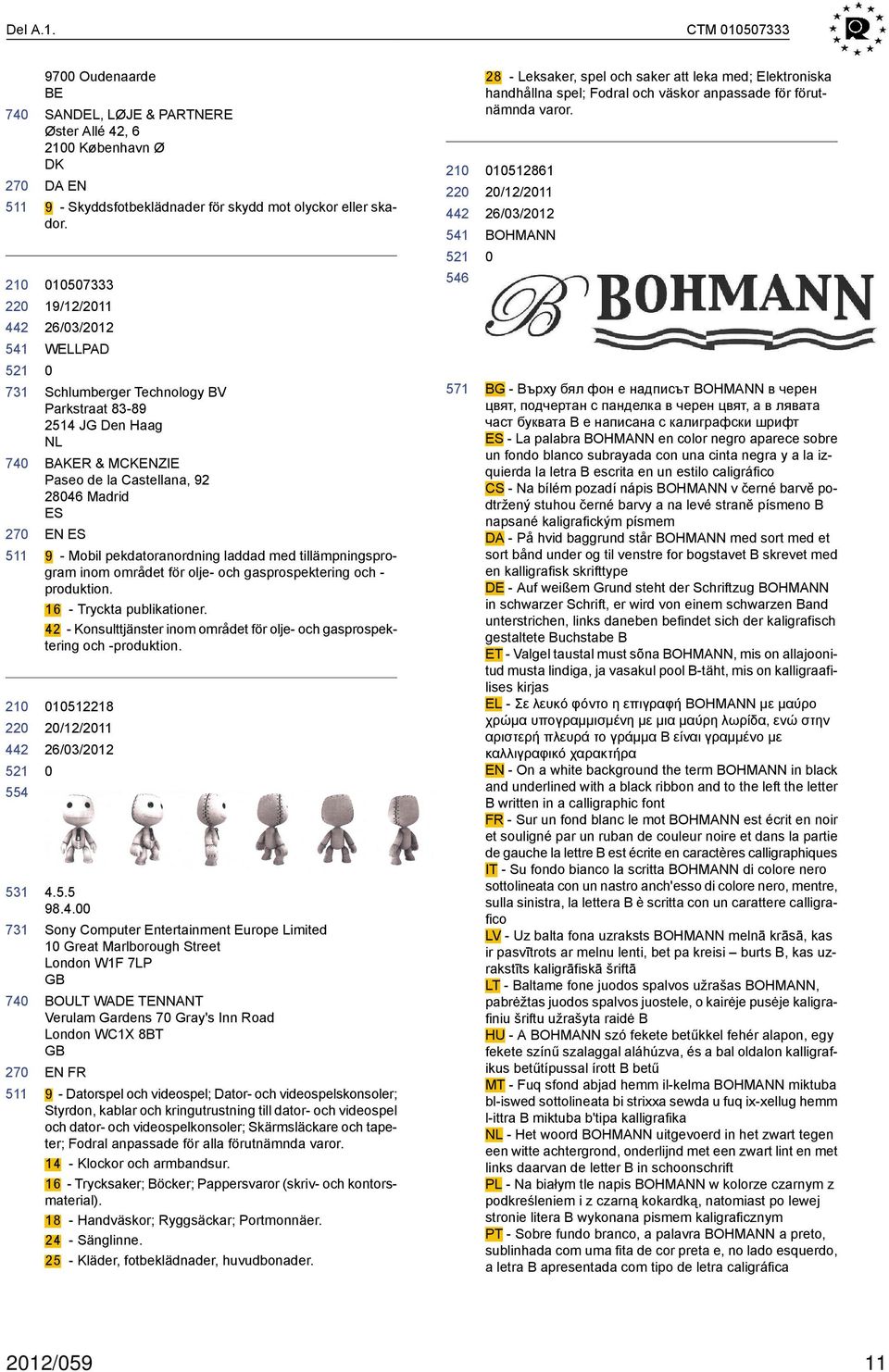 tillämpningsprogram inom området för olje- och gasprospektering och - produktion. 16 - Tryckta publikationer. 42 - Konsulttjänster inom området för olje- och gasprospektering och -produktion.