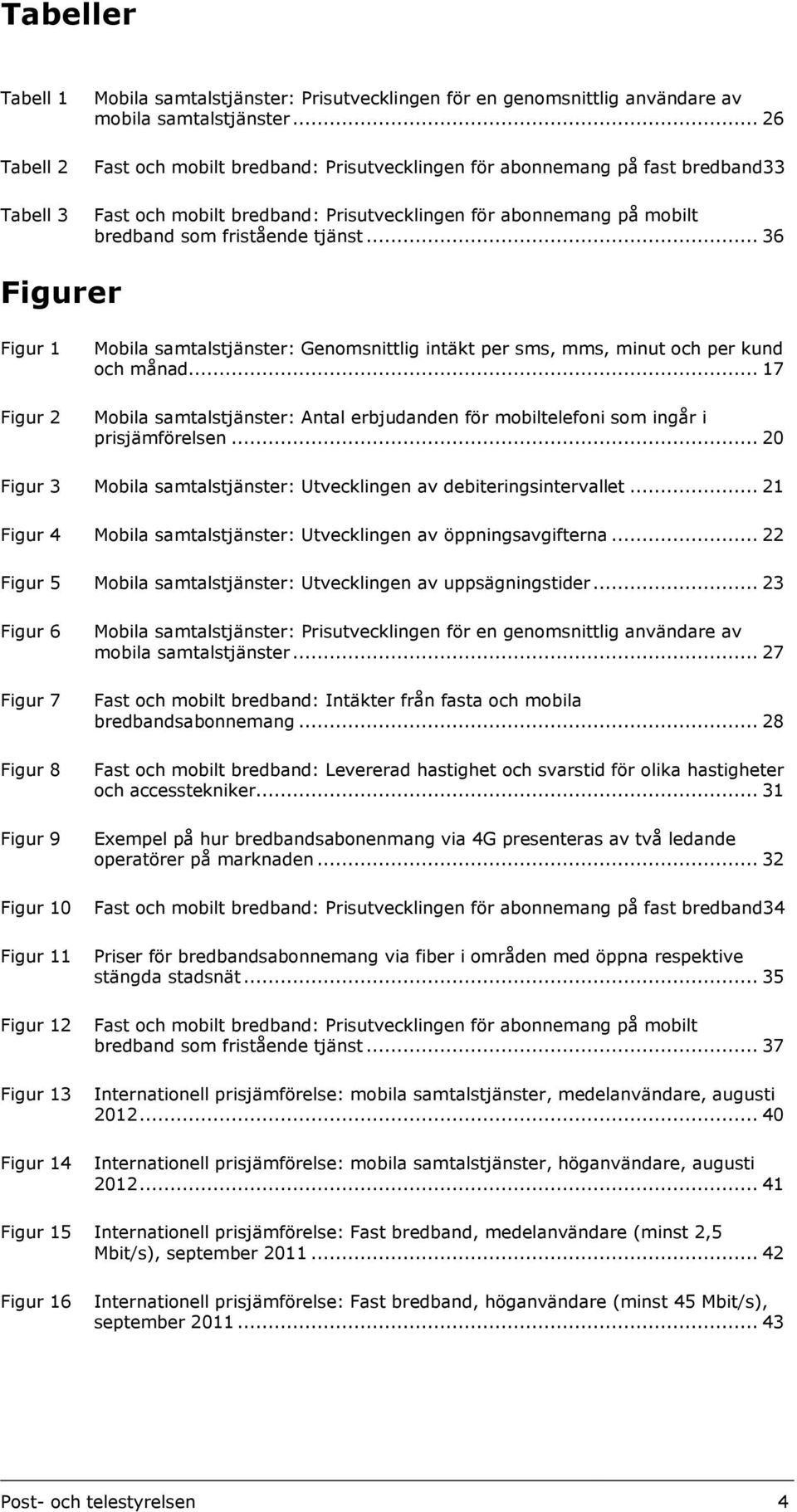 .. 36 Figurer Figur 1 Figur 2 Mobila samtalstjänster: Genomsnittlig intäkt per sms, mms, minut och per kund och månad.