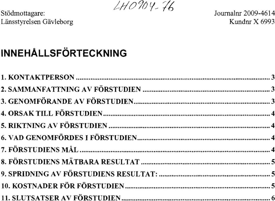 RIKTNING AV FÖRSTUDIEN... 4 6. VAD GENOMFÖRDES I FÖRSTUDIEN... 4 7. FORSTUDIENS MAL... 4 8.