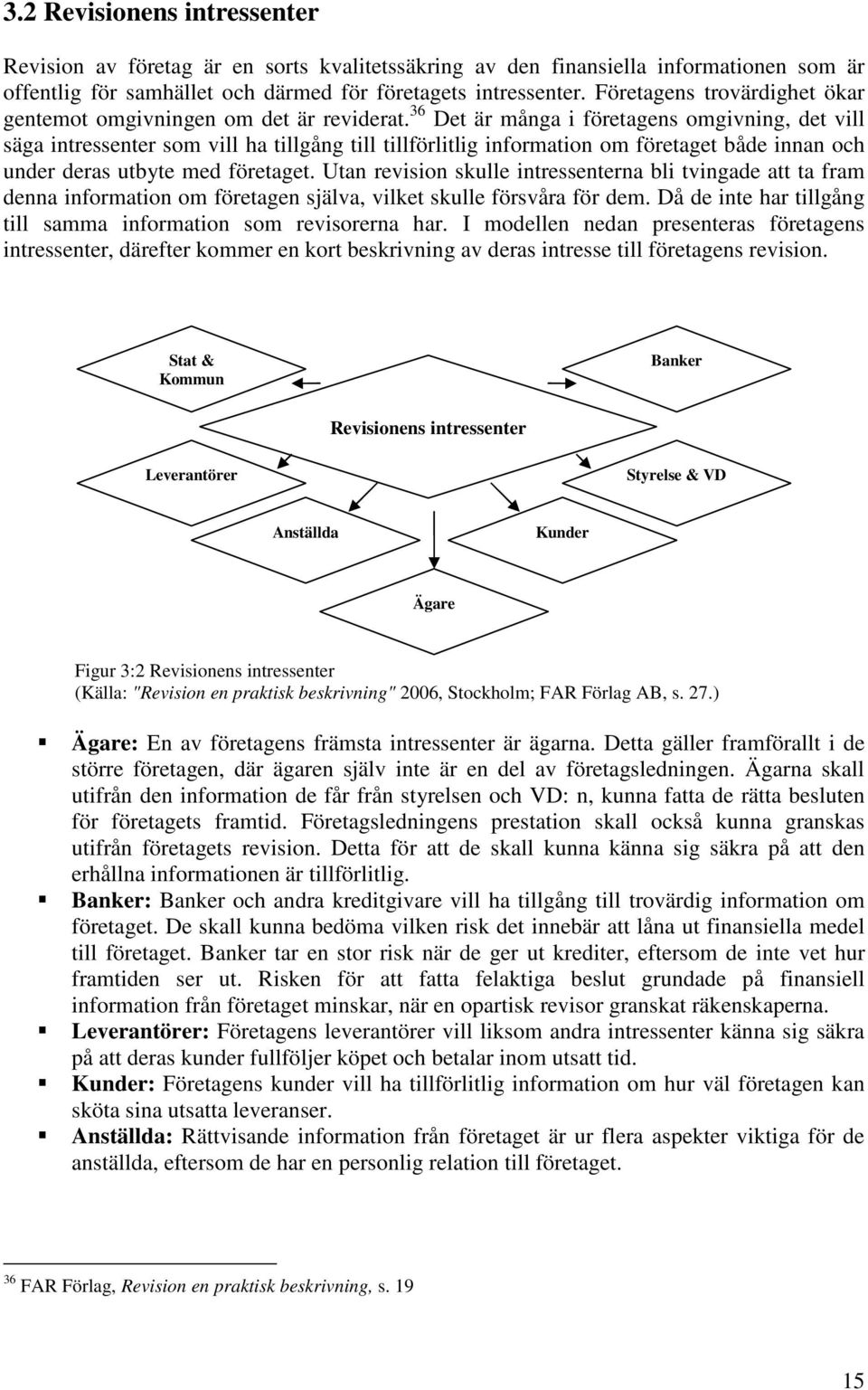 36 Det är många i företagens omgivning, det vill säga intressenter som vill ha tillgång till tillförlitlig information om företaget både innan och under deras utbyte med företaget.