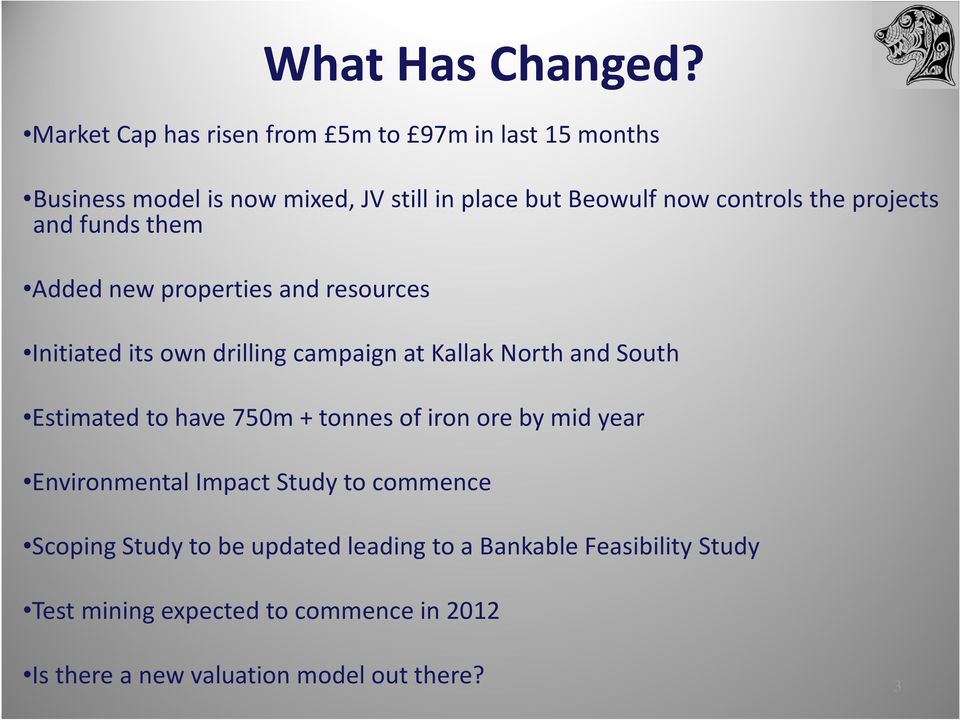 projects and funds them Added new properties and resources Initiated its own drilling campaign at Kallak North and South