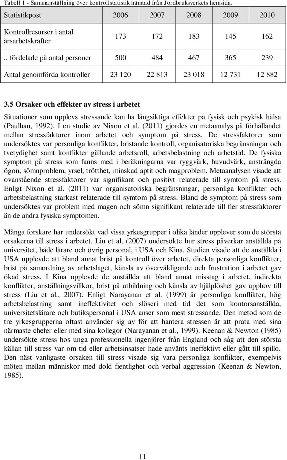 5 Orsaker och effekter av stress i arbetet Situationer som upplevs stressande kan ha långsiktiga effekter på fysisk och psykisk hälsa (Paulhan, 1992). I en studie av Nixon et al.