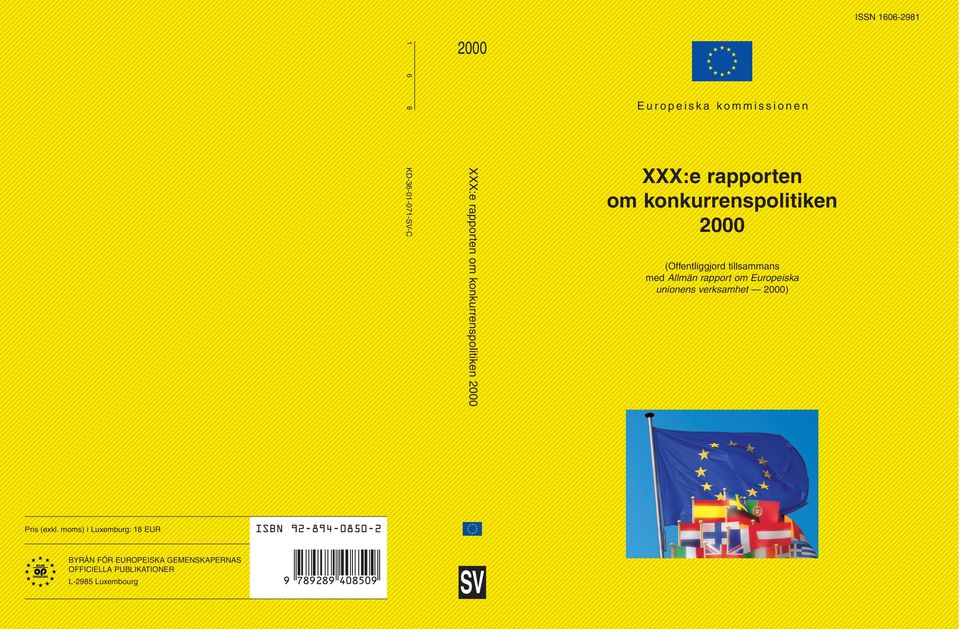 rapport om Europeiska unionens verksamhet 2000) Pris (exkl.