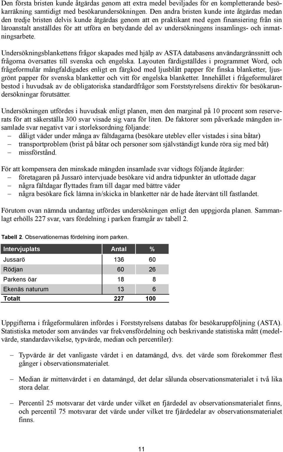 undersökningens insamlings- och inmatningsarbete. Undersökningsblankettens frågor skapades med hjälp av ASTA databasens användargränssnitt och frågorna översattes till svenska och engelska.