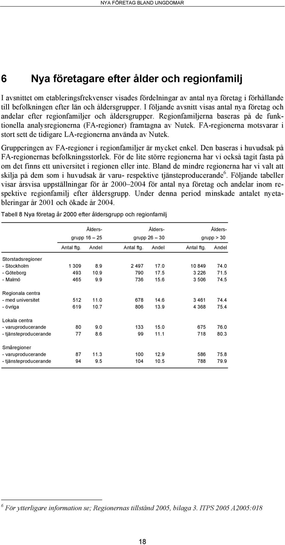 FA-regionerna motsvarar i stort sett de tidigare LA-regionerna använda av Nutek. Grupperingen av FA-regioner i regionfamiljer är mycket enkel.