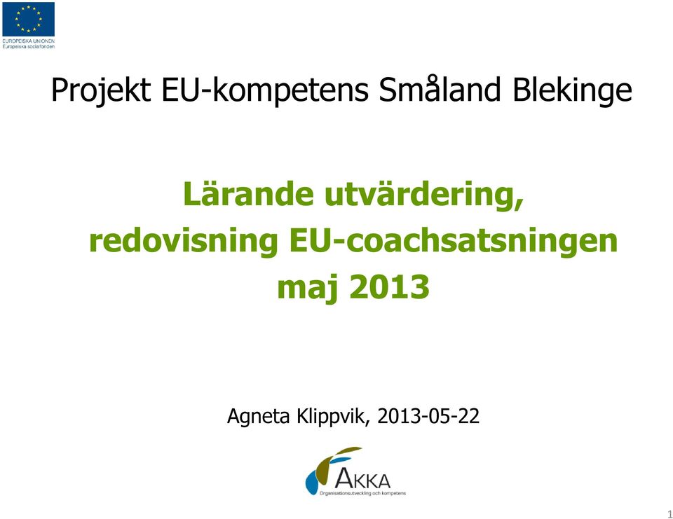 redovisning EU-coachsatsningen