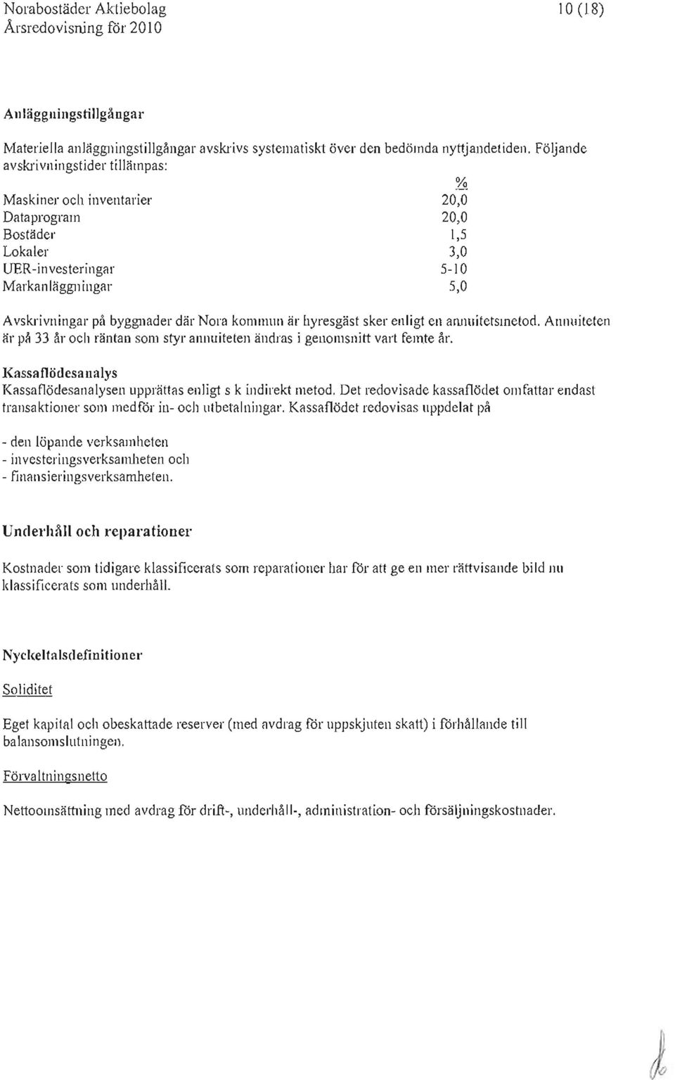 är hyresgäst sker en ligt en alulllitetsmetod. Annuiteten är på 33 år och räntan som styr annuiteten ändras i genomsnitt vart femte år.