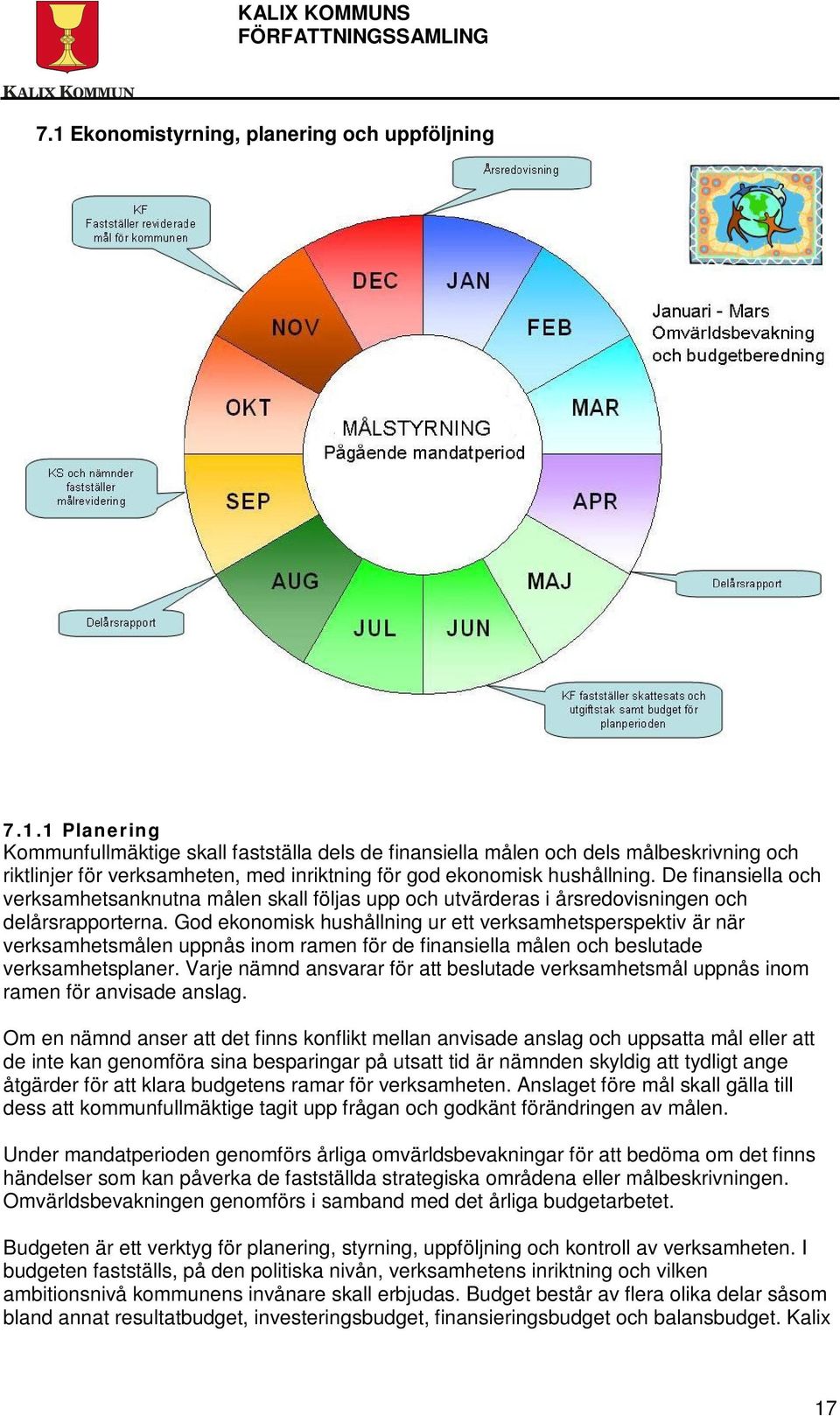 God ekonomisk hushållning ur ett verksamhetsperspektiv är när verksamhetsmålen uppnås inom ramen för de finansiella målen och beslutade verksamhetsplaner.