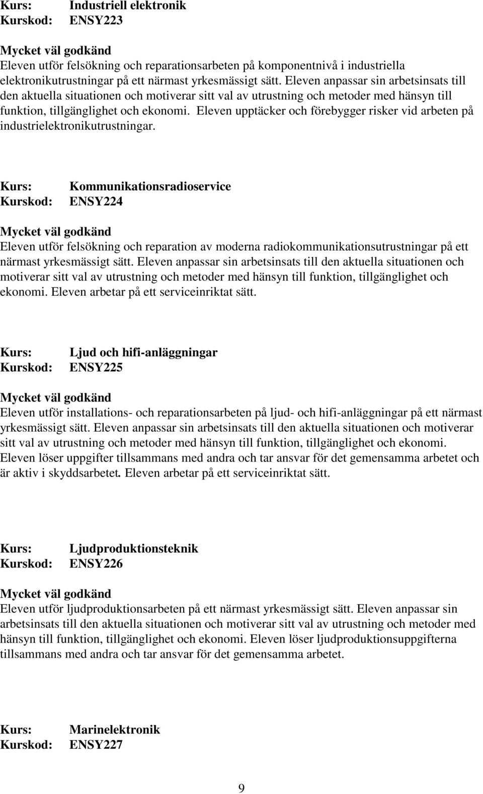 Eleven upptäcker och förebygger risker vid arbeten på industrielektronikutrustningar.