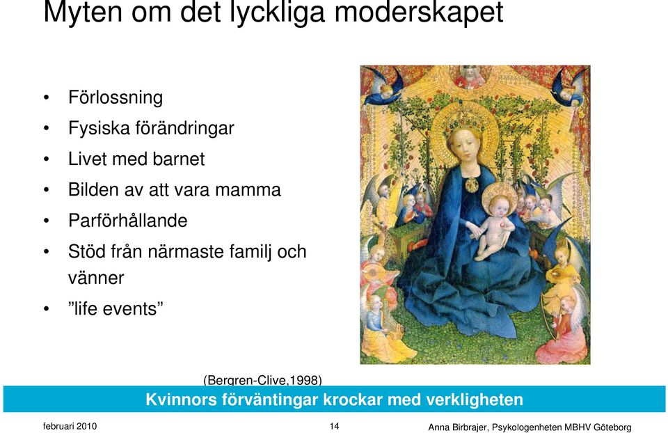 familj och vänner life events (Bergren-Clive,1998) Kvinnors förväntingar