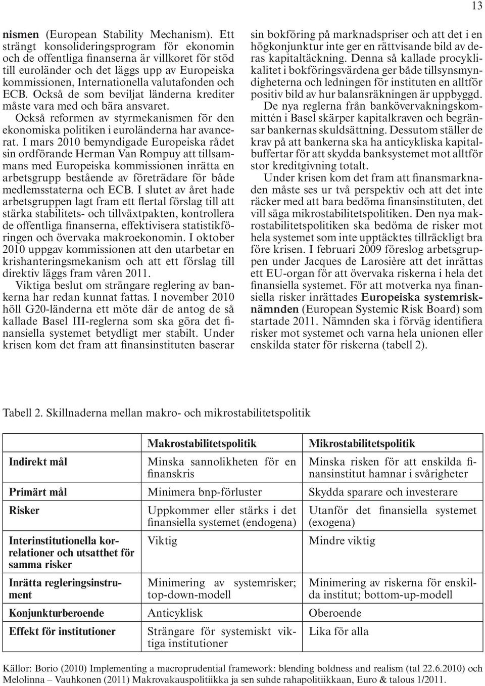 Också de som beviljat länderna krediter måste vara med och bära ansvaret. Också reformen av styrmekanismen för den ekonomiska politiken i euroländerna har avancerat.