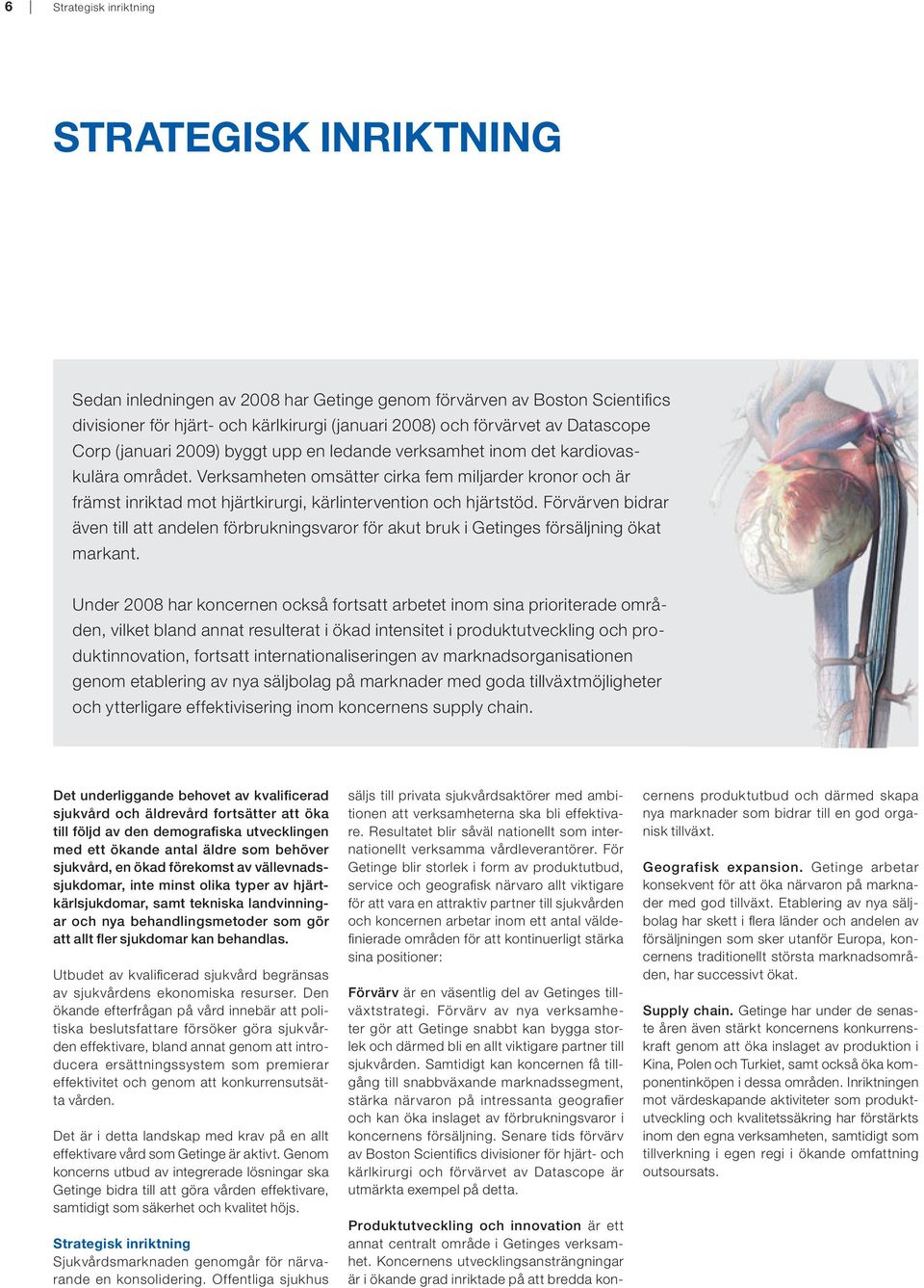 Verksamheten omsätter cirka fem miljarder kronor och är främst inriktad mot hjärtkirurgi, kärlintervention och hjärtstöd.