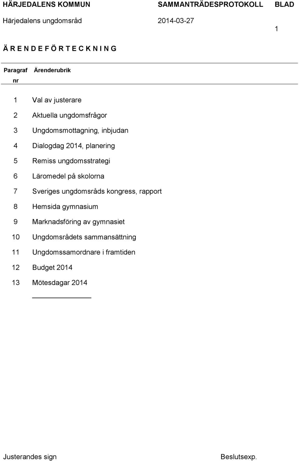 Läromedel på skolorna 7 Sveriges ungdomsråds kongress, rapport 8 Hemsida gymnasium 9 Marknadsföring