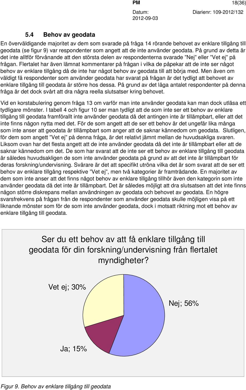 På grund av detta är det inte alltför förvånande att den största delen av respondenterna svarade Nej eller Vet ej på frågan.