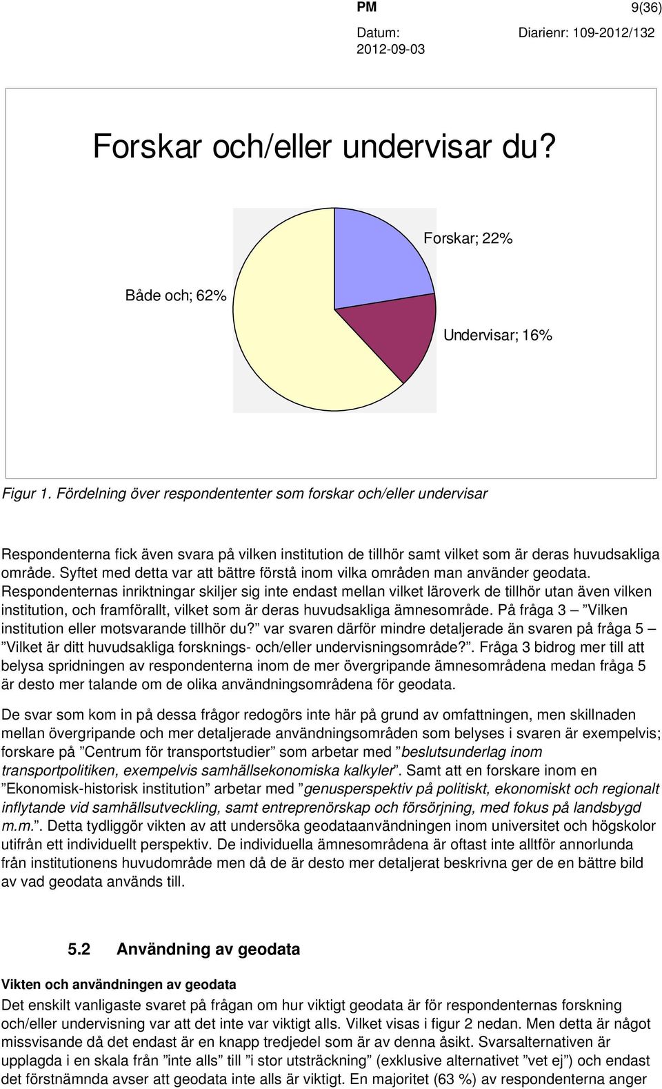 Syftet med detta var att bättre förstå inom vilka områden man använder geodata.