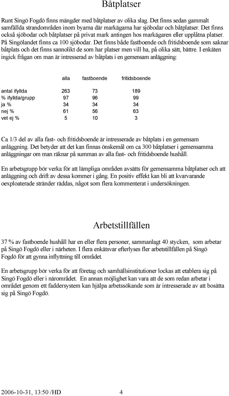 Det finns både fastboende och fritidsboende som saknar båtplats och det finns sannolikt de som har platser men vill ha, på olika sätt, bättre.