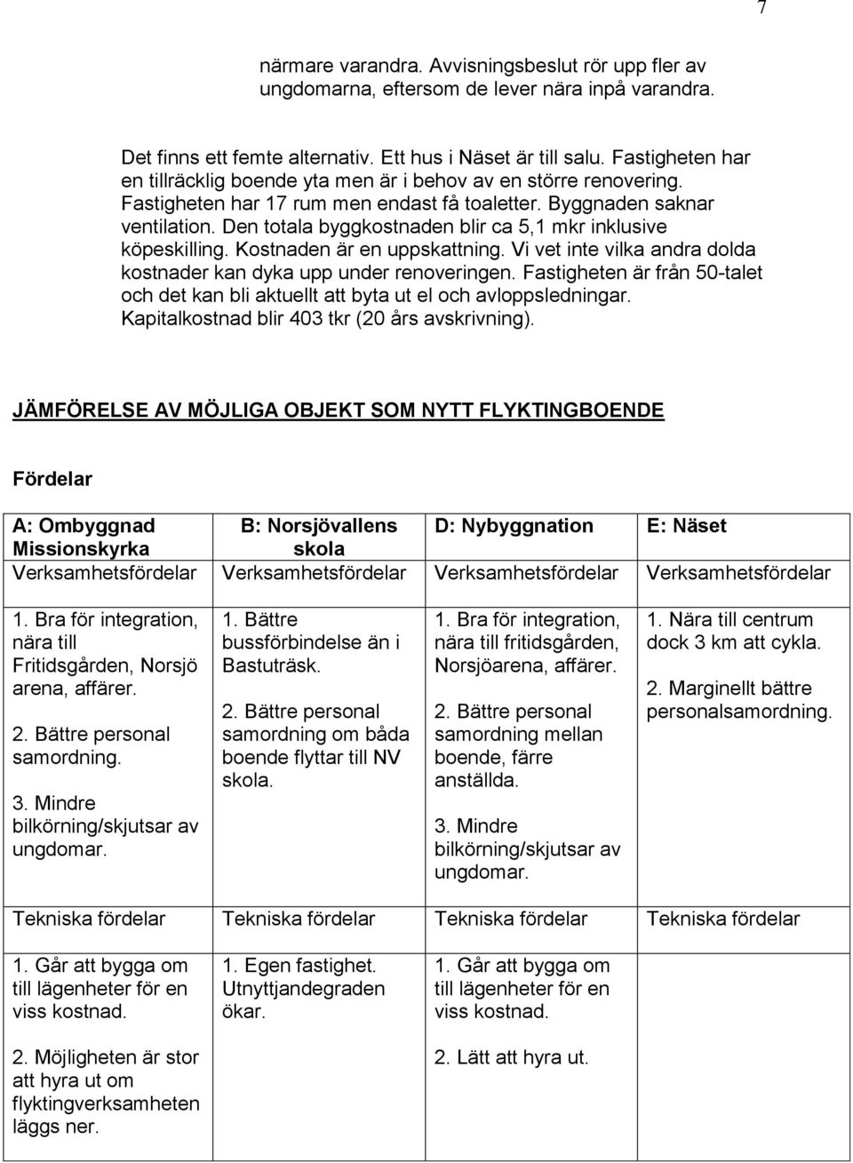 Den totala byggkostnaden blir ca 5,1 mkr inklusive köpeskilling. Kostnaden är en uppskattning. Vi vet inte vilka andra dolda kostnader kan dyka upp under renoveringen.