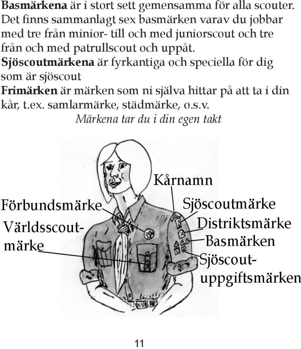 och tre från och med patrullscout och uppåt.