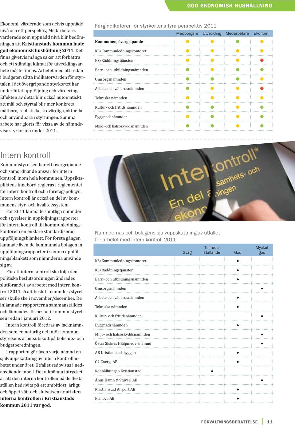 Arbetet med att redan i budgeten sätta indikatorvärden för styrtalen i det övergripande styrkortet har underlättat uppföljning och värdering.