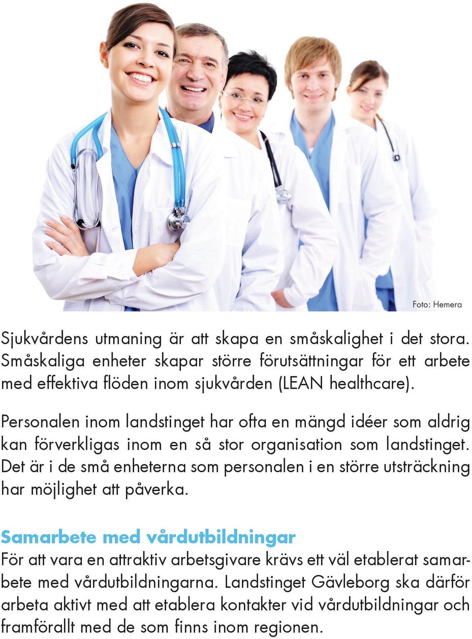 Personalen inom landstinget har ofta en mängd idéer som aldrig kan förverkligas inom en så stor organisation som landstinget.