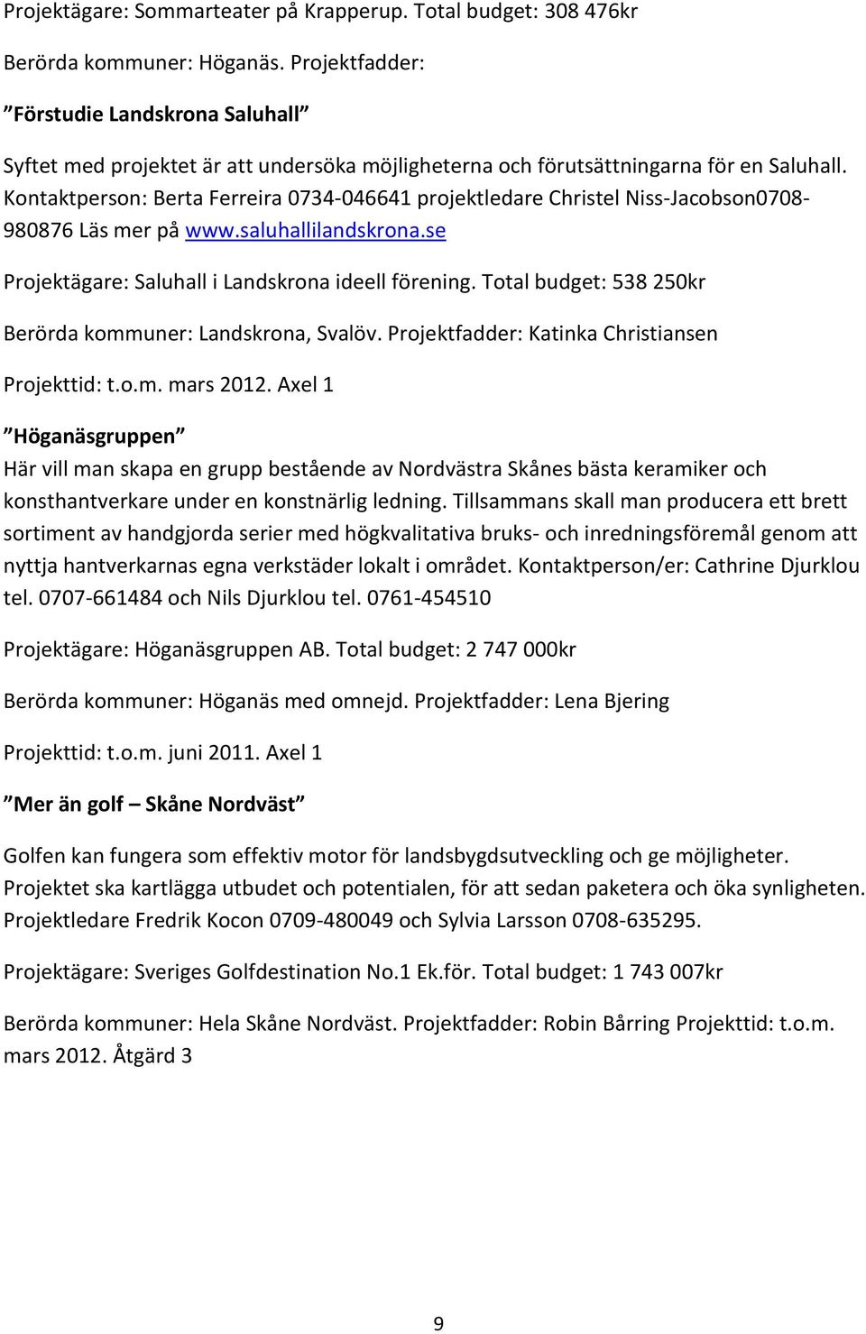 Kontaktperson: Berta Ferreira 0734-046641 projektledare Christel Niss-Jacobson0708-980876 Läs mer på www.saluhallilandskrona.se Projektägare: Saluhall i Landskrona ideell förening.