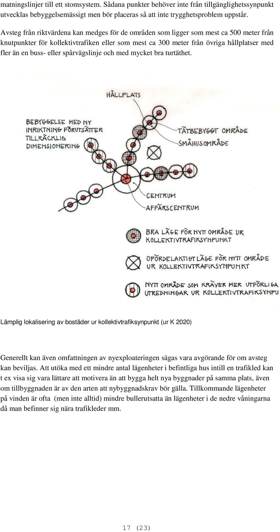 eller spårvägslinje och med mycket bra turtäthet.