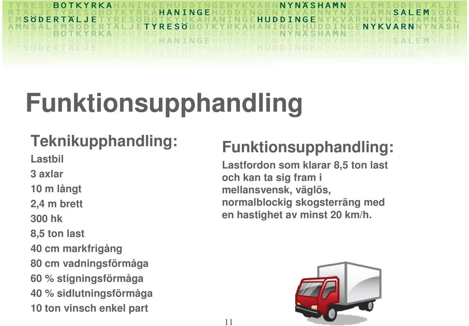 ton vinsch enkel part Funktionsupphandling: Lastfordon som klarar 8,5 ton last och kan ta sig