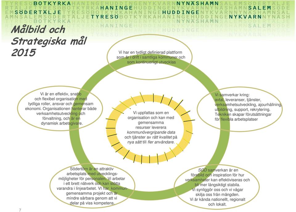 Vi uppfattas som en organisation och kan med gemensamma resurser leverera kommunövergripande data och tjänster av rätt kvalitet på nya sätt till fler användare.