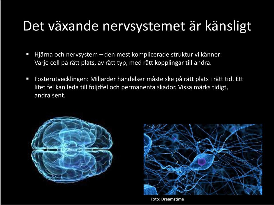 andra. Fosterutvecklingen: Miljarder händelser måste ske på rätt plats i rätt tid.