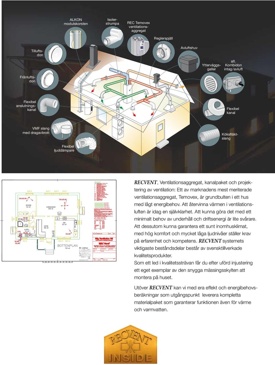 och projektering av ventilation: Ett av marknadens mest meriterade ventilationsaggregat, Temovex, är grundbulten i ett hus med lågt energibehov.