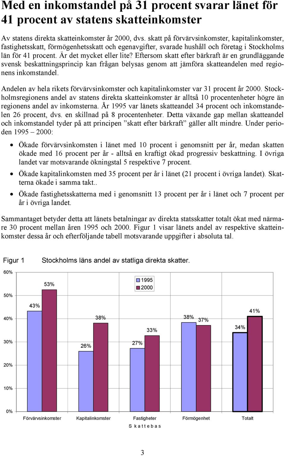 Eftersom skatt efter bärkraft är en grundläggande svensk beskattningsprincip kan frågan belysas genom att jämföra skatteandelen med regionens inkomstandel.