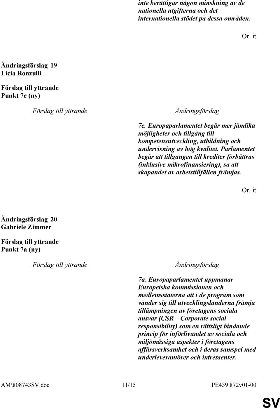 Parlamentet begär att tillgången till krediter förbättras (inklusive mikrofinansiering), så att skapandet av arbetstillfällen främjas. Or. it 20 Punkt 7a (ny) 7a.