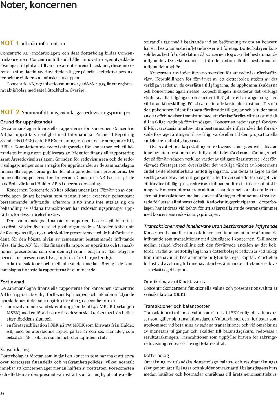 Huvudfokus ligger på bränsleeffektiva produkter och produkter som minskar utsläppen. Concentric AB, organisationsnummer 556828-4995, är ett registrerat aktiebolag med säte i Stockholm, Sverige.