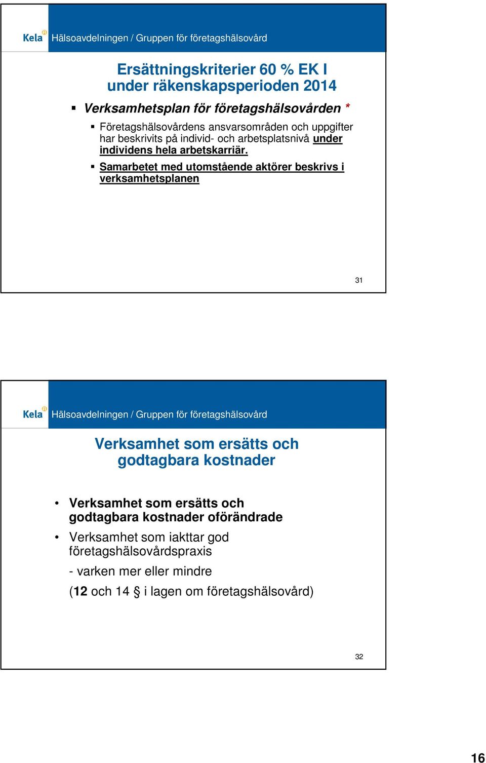 Samarbetet med utomstående aktörer beskrivs i verksamhetsplanen 31 Verksamhet som ersätts och godtagbara kostnader Verksamhet