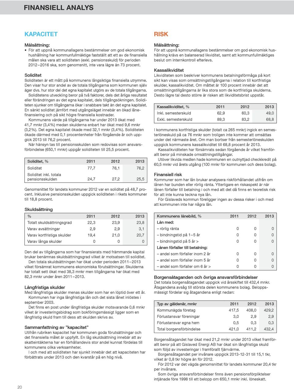 Den visar hur stor andel av de totala tillgångarna som kommunen själv äger dvs. hur stor del det egna kapitalet utgörs av de totala tillgångarna.