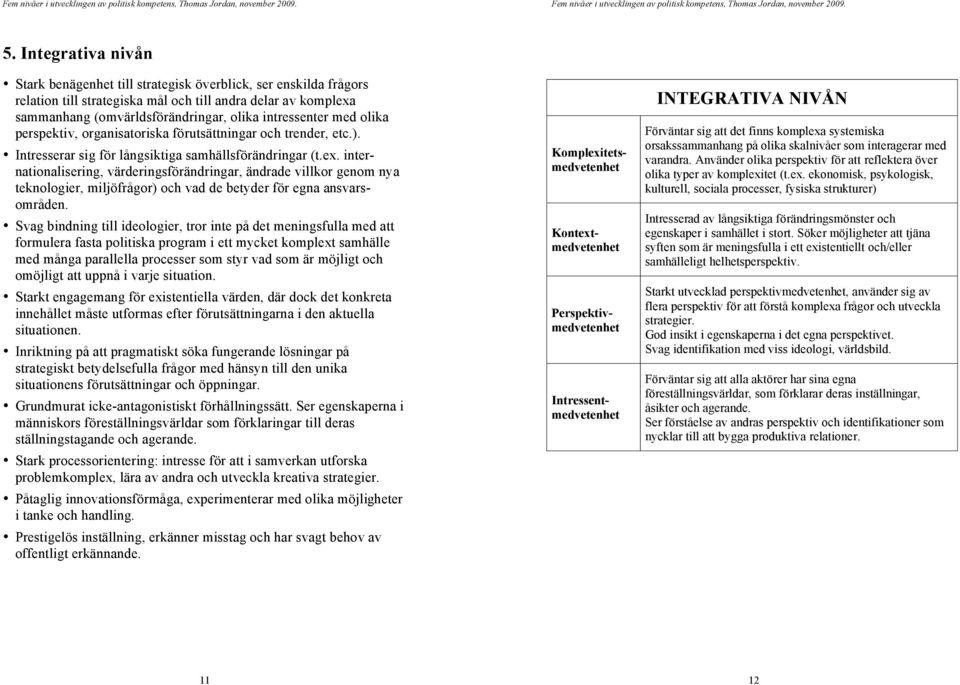 internationalisering, värderingsförändringar, ändrade villkor genom nya teknologier, miljöfrågor) och vad de betyder för egna ansvarsområden.