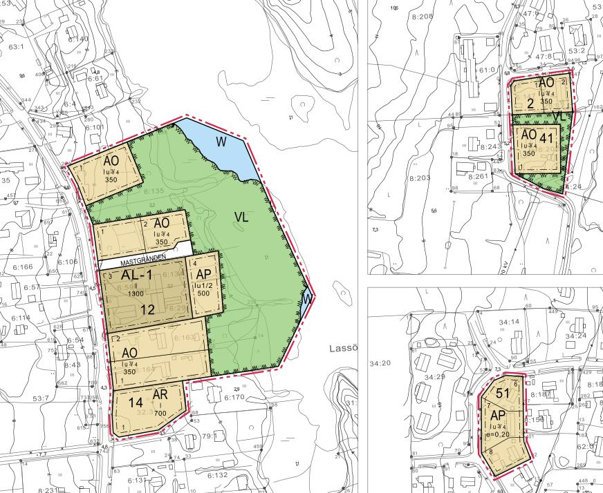 1-17 6. DETALJPLANENS UTGÅNGSALTERNATIV Förutom beaktandet av de klarlagda målen i punkt 5, har normala revideringsåtgärder utförts.