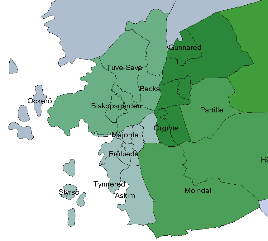 7 Hälso- och sjukvårdsnämndområden i Västra Götalandsregionen Bengtsfors 1 2 Mariestad 1 1 3 9 Kungälv 4 Torslanda 11 Körra- Rödbo Ale Bergsjön Kortedala 12 Lärjedalen 4 6 7 Alingsås 8 Linnéstaden