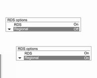 104 Infotainmentsystem RDS-aktivering ger följande fördelar: Programnamnet för den inställda stationen visas på displayen istället för frekvensen.