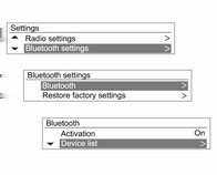 Infotainmentsystem 123 Tryck på CONFIG-knappen och använd MENU-knappen och TUNE-ratten för att gå till Inställningar Bluetooth-inställningar Bluetooth Lägg till enhet och tryck sedan på MENU-knappen.