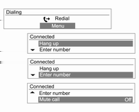 Infotainmentsystem 129 Återuppringning missade samtal istället för återuppringningsläge. Detta beror på mobiltelefonens alternativ.