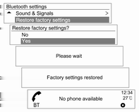 Infotainmentsystem 135 Använd MENU-knappen med TUNEratten för att välja Telefonmeny Telefonbok Bluetooth-inställningar och tryck på MENU-knappen.