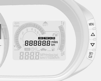 66 Instrument och reglage <Typ 2> Vägmätare <Typ 1> <Typ 2> Visar bilens hastighet. Vägmätaren visar i kilometer eller miles hur långt bilen totalt har körts.