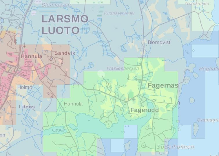 1-8 Bild 3. Utdrag ut samhällsstrukturen (YKR). Grön färg anger byområde. SYKE/YKR Service Inom planläggningsområdet finns ingen service.