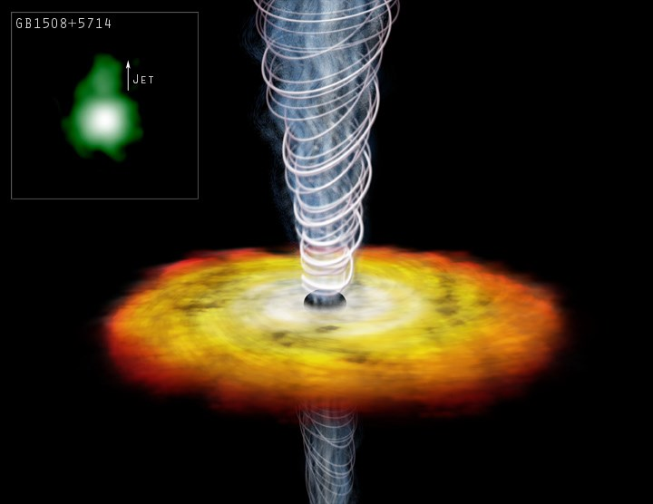 Aktiva galaxkärnor som energikälla Jet Supermassivt svart hål Ackretionsskiva (ungefär solsystemets storlek) Galaxer med aktiv