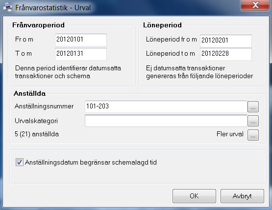 Frånvarostatistik Frånvarostatistik ger dig möjlighet att analysera frånvaro av olika slag fördelat på anställda, åldersgrupper och kön.