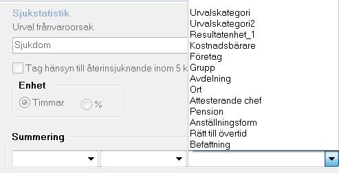 Under fliken Tabell ser du beräkningsunderlaget till diagrammet. Under fliken Underlag kan du se alla värden utifrån vald rapportperiod, urval och inställningar.