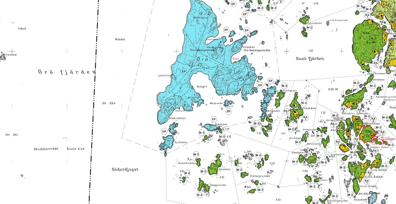 5 (12) L. Tulonen, M. Heinilä Örö är till största delen ett Natura-område (grönt område) med undantag av öns sydöstra del.