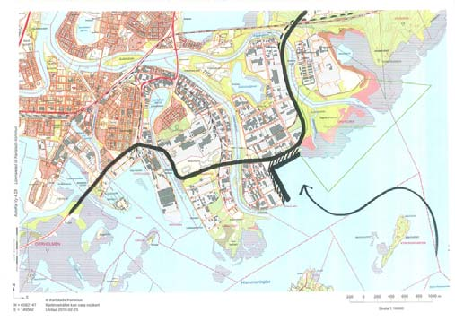 Möjliga framtida projekt Örsholmen Örsholmens södra del bör studeras för framtida hamnverksamhet, antingen för flyttning av nuvarande kommersiella hamn eller för en framtida stor fritidsbåtshamn.