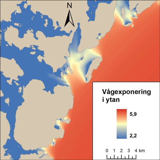 Figur 22. Skillnaden mellan SWM (till vänster) och djupkorrigerad SWM (till höger) i ett och samma område. Figur 23.